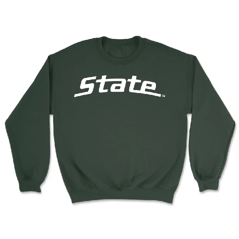 Long Sleeve With Graphic Design-Green Football State Crew - Nathan Carter