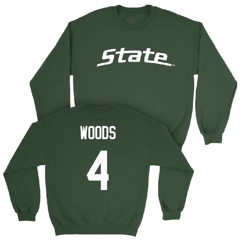 Long Sleeve With Custom Insignia-Green Football State Crew  - Edward Woods