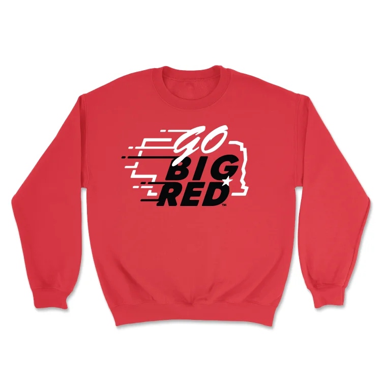 Long Sleeve With Customized Text-Red Football GBR Crew - Michael Booker III