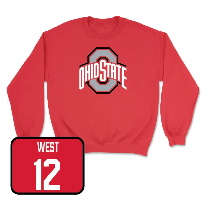 Long Sleeve For Winter Adventures-Red Football Team Crew  - Bryce West