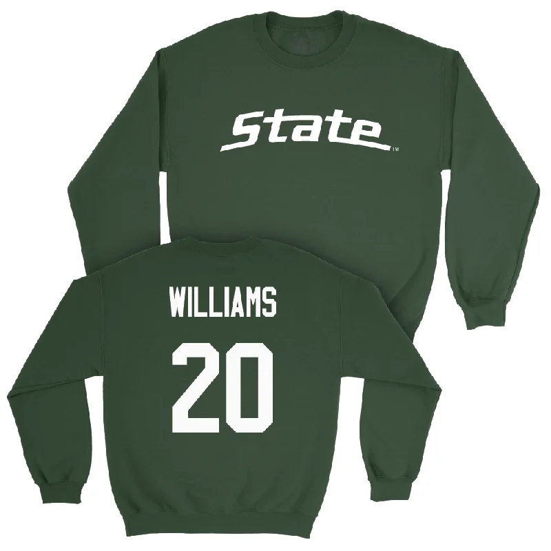 Long Sleeve With Text Graphics-Green Football State Crew  - Keshawn Williams