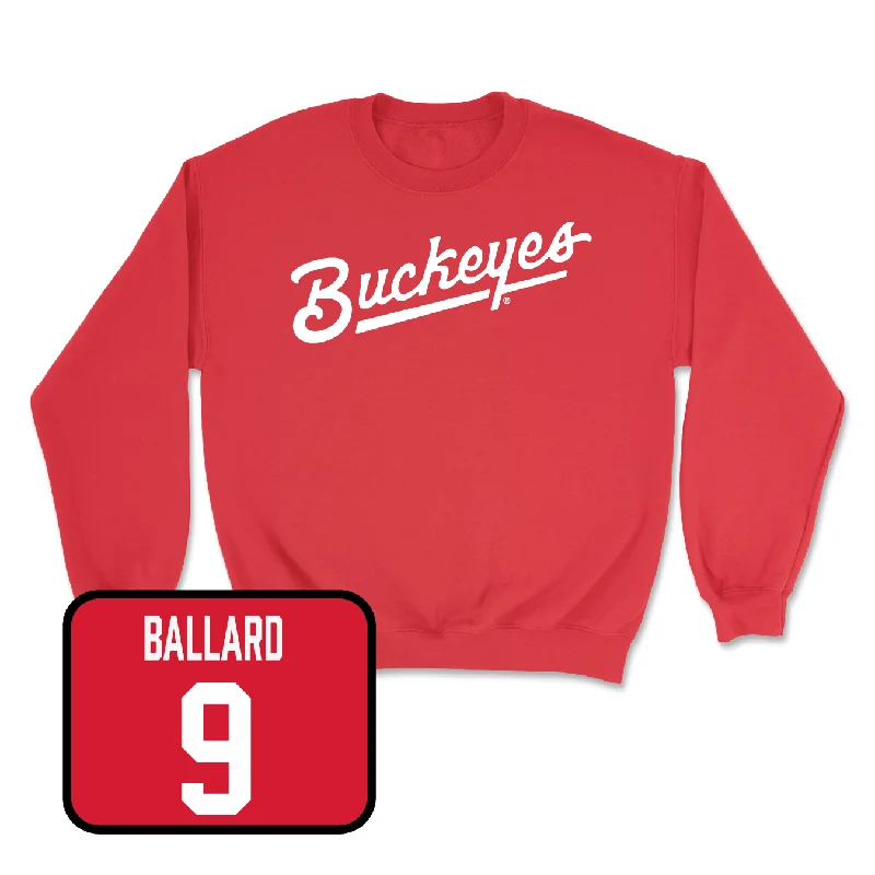 Long Sleeve For Fashion Trends-Red Football Script Crew - Jayden Bonsu