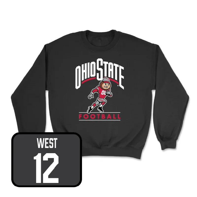 Long Sleeve With Customized Text-Football Black Gridiron Crew  - Bryce West