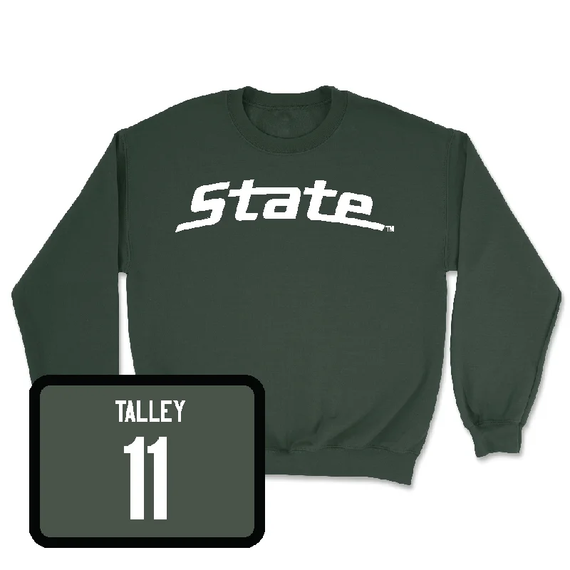 Long Sleeve With Vintage Style-Green Football State Crew - Ken Talley