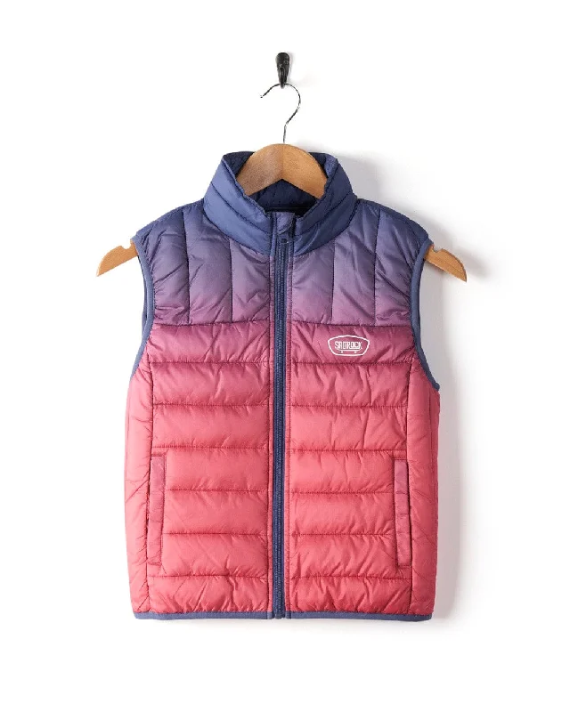 Jackets For School Uniforms-Salutation - Kids Ombre Water Resistant Gilet - Pink