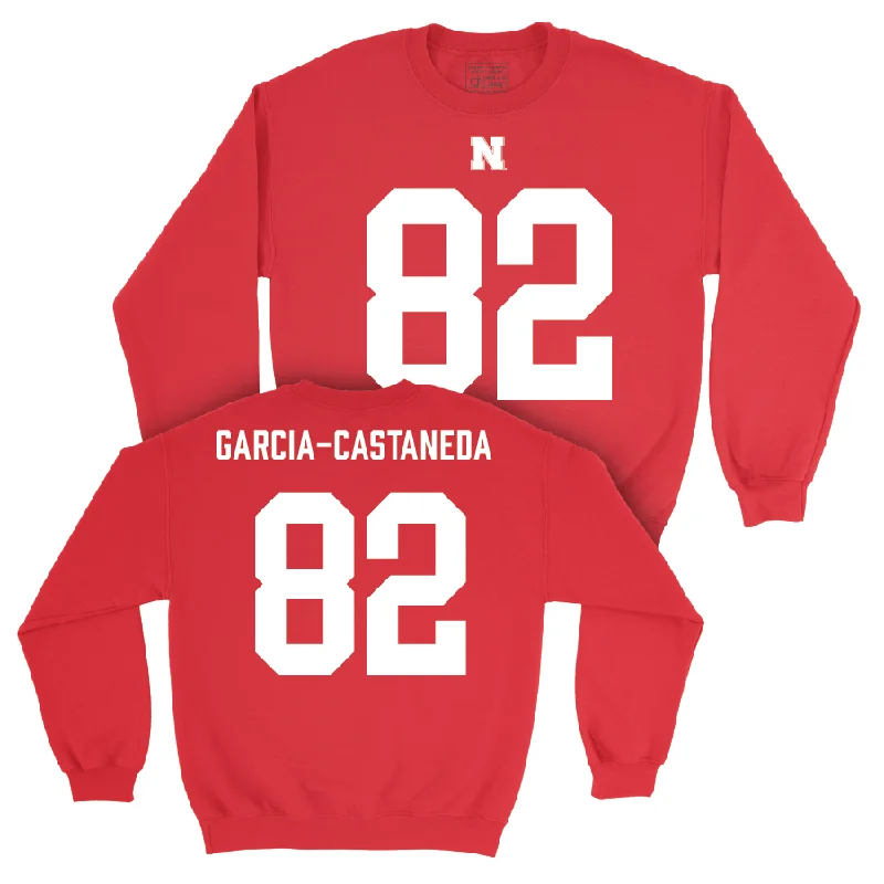 Long Sleeve For School Events-Nebraska Football Red Shirsey Crew - Isaiah Garcia-Castaneda | #82