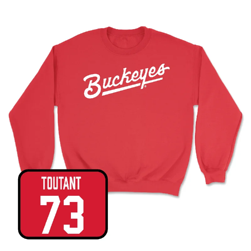 Long Sleeve For Custom Branding-Red Football Script Crew - Gee Scott Jr.