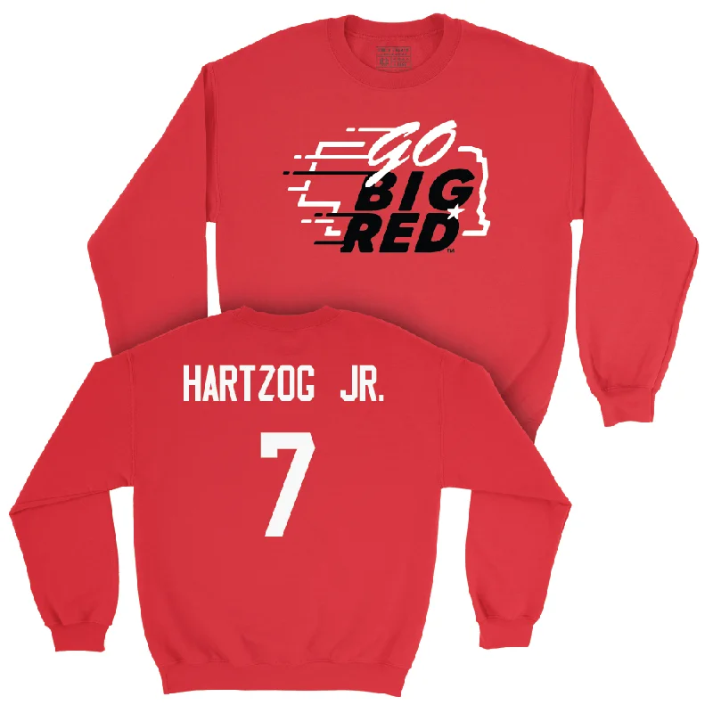 Long Sleeve For Stylish Street Style-Red Football GBR Crew - Malcolm Hartzog Jr | #7