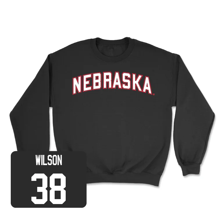 Long Sleeve With Soft Cotton Fabric-Football Black Nebraska Crew - Cooper Wilson