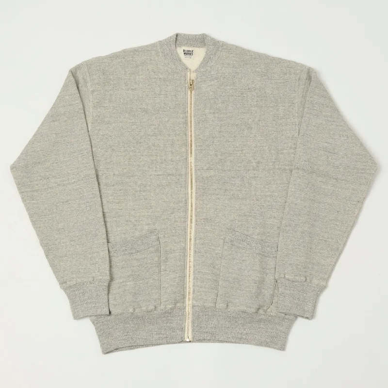 Customizable Jackets-Dubbleworks Tsuriami Sweat Jacket - Heather Grey