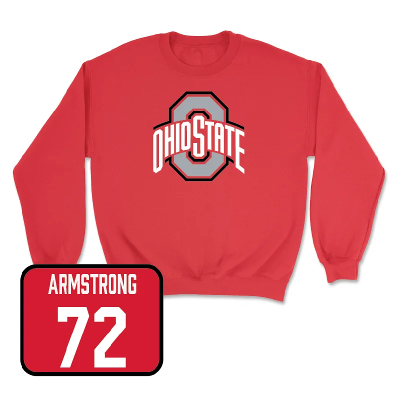 Long Sleeve For Jogging-Red Football Team Crew  - Deontae Armstrong