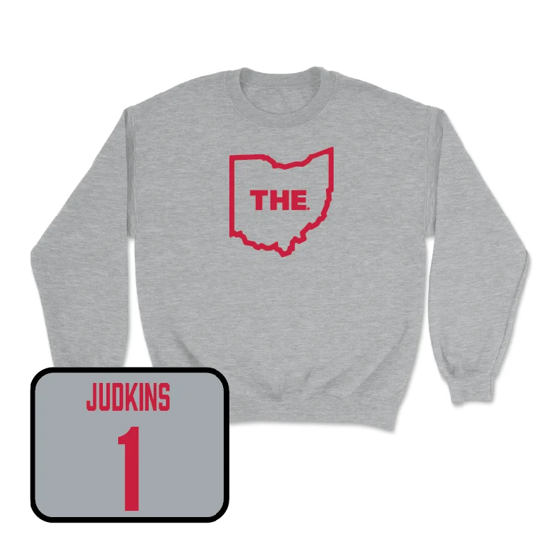 Long Sleeve With Custom Designs For Groups-Sport Grey Football The Crew  - Quinshon Judkins