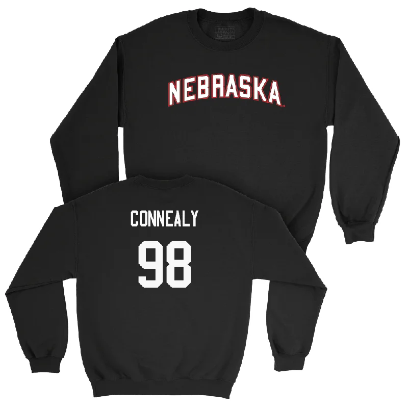 Long Sleeve For Men-Football Black Nebraska Crew - Conor Connealy