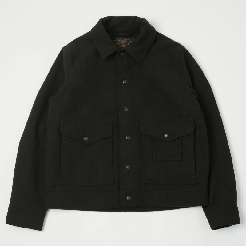 Jackets For Skiing-Filson Mackinaw Wool Work Jacket - Peat Black