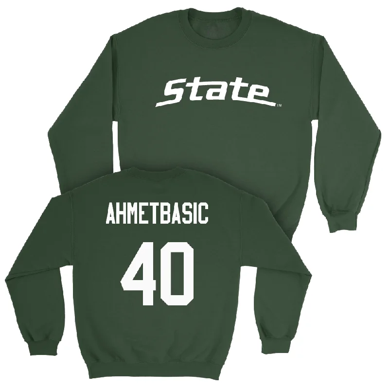 Long Sleeve For Custom Apparel-Green Football State Crew  - Tarik Ahmetbasic