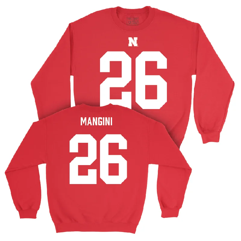 Custom Long Sleeve With Name-Nebraska Football Red Shirsey Crew - Roman Mangini | #26