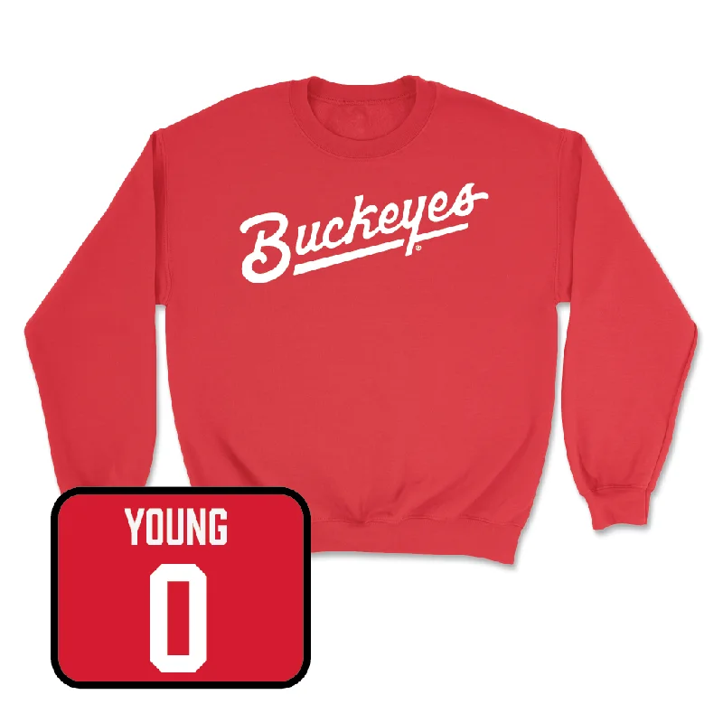 Long Sleeve For Group Orders-Red Football Script Crew - William Young