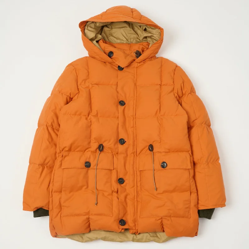 Faux Leather Jackets-Shangri-La Heritage 'Presena' Quilted Down Jacket - Orange