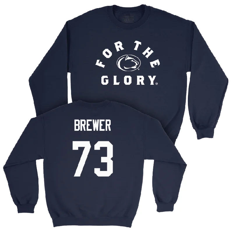 Custom Long Sleeve For Women-Navy Football For The Glory Crew   - Caleb Brewer