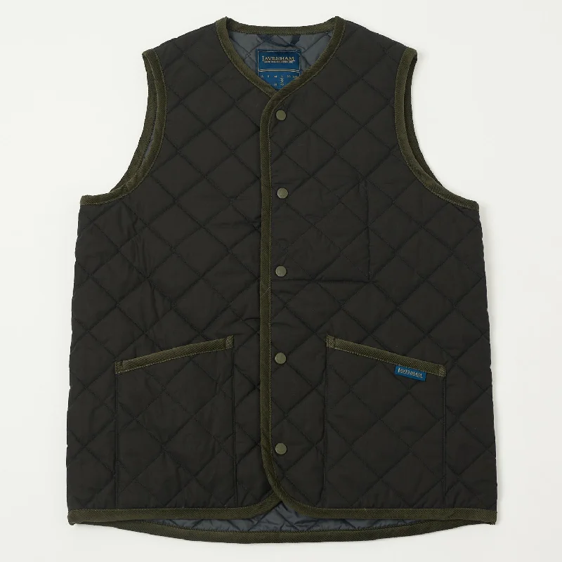 Leather Bomber Jackets-Lavenham Thornham Vest - Lamp Black