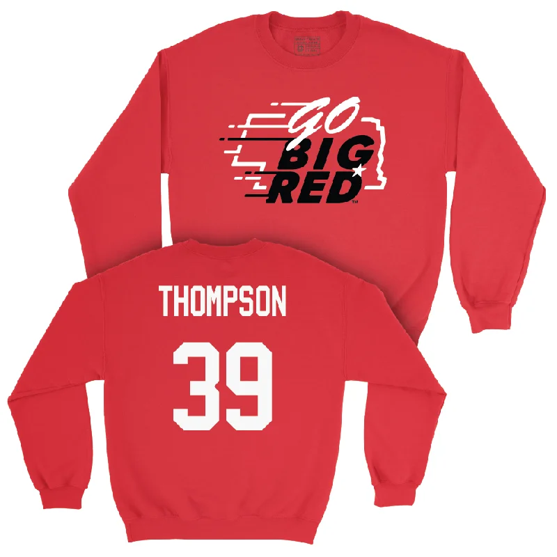 Long Sleeve With Soft Interior-Red Football GBR Crew - Taveon Thompson