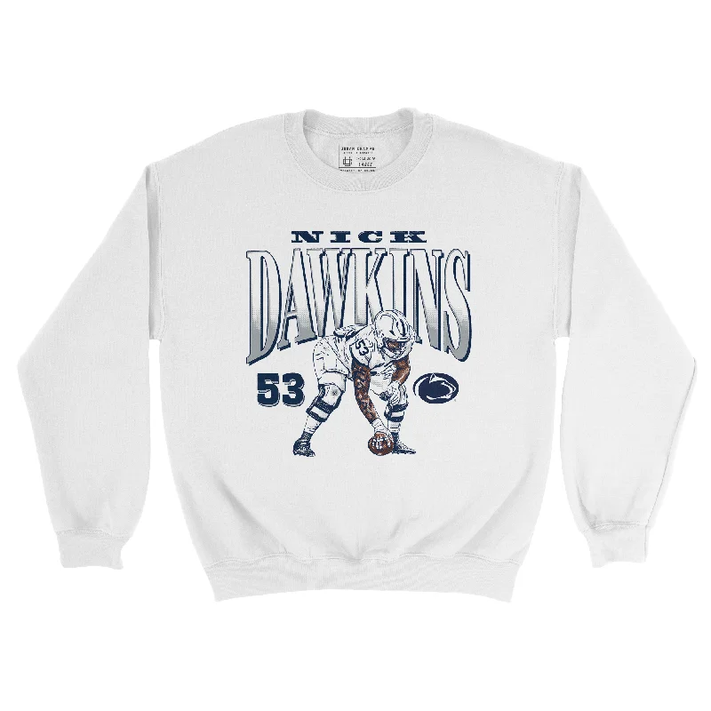 Stylish Long Sleeve-EXCLUSIVE RELEASE: Nick Dawkins "D4WKINS" White Crew