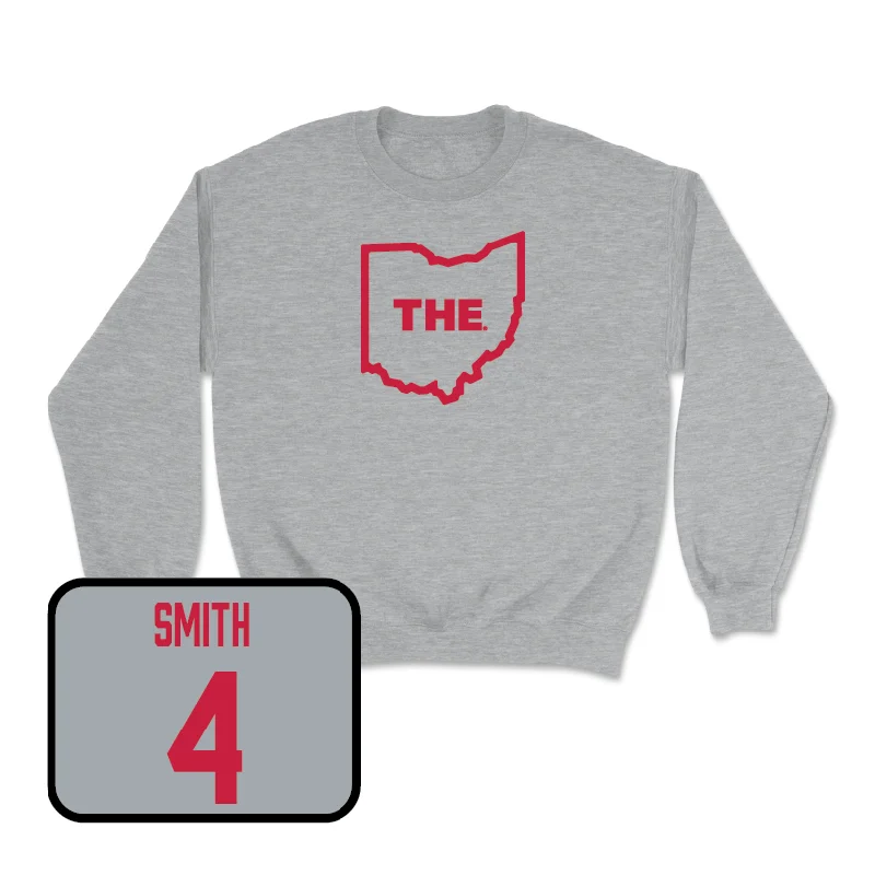 Long Sleeve With Bold Graphics-Sport Grey Football The Crew  - Jeremiah Smith