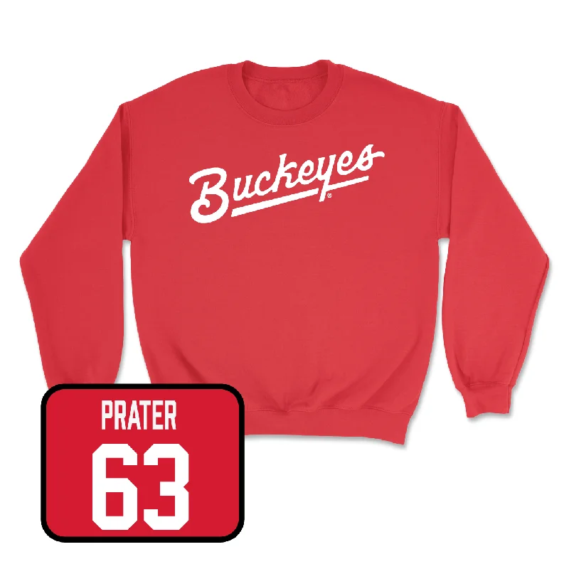 Long Sleeve For Fall-Red Football Script Crew - Willtrell Hartson