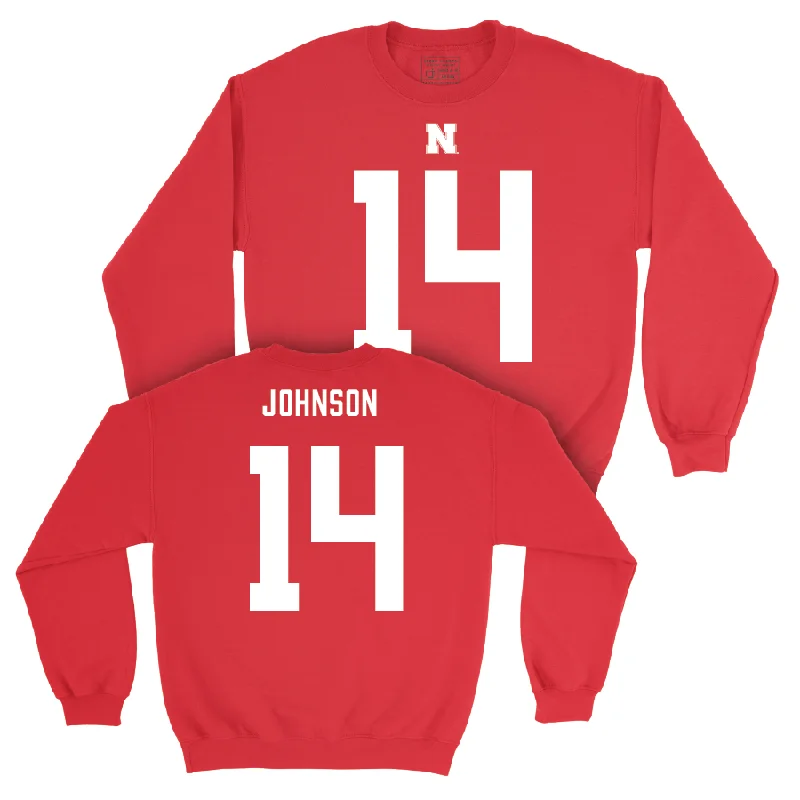 Long Sleeve With Soft Touch-Nebraska Football Red Shirsey Crew - Rahmir Johnson | #14