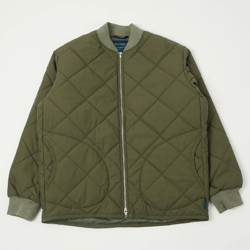 Jackets For Hiking And Running-Lavenham Big Quilt Bomber Jacket - Olive Green