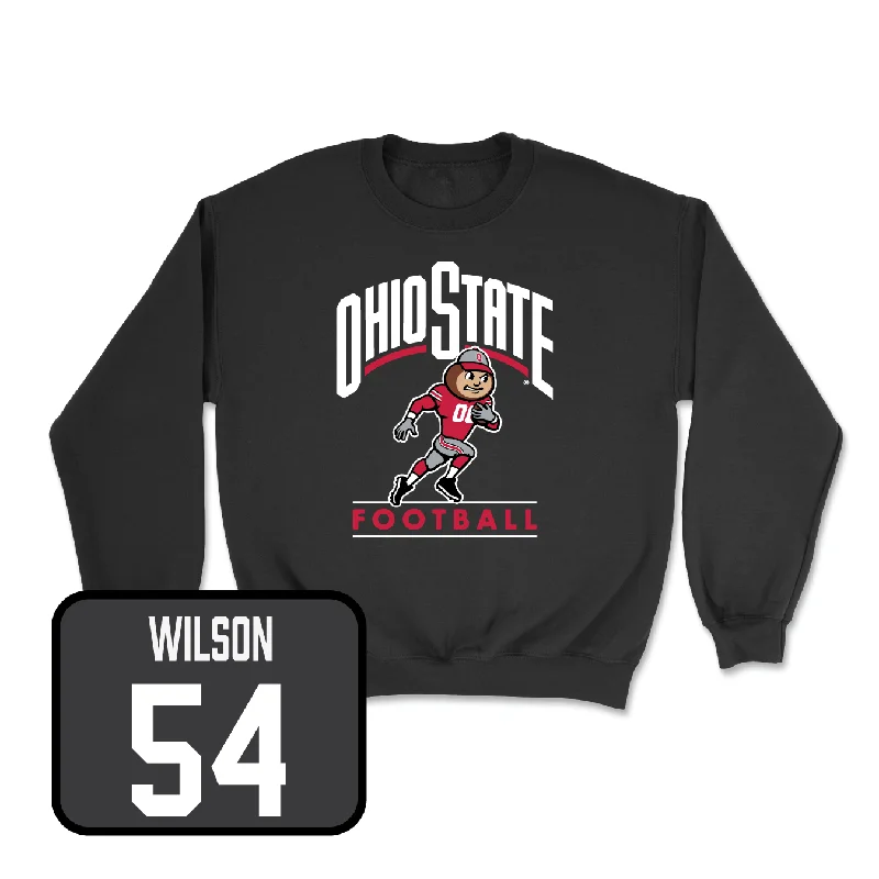 Long Sleeve With Customized Text-Football Black Gridiron Crew - Toby Wilson