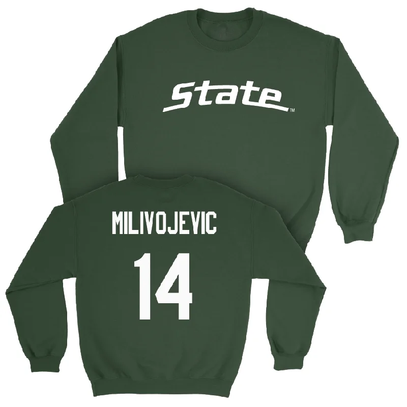 Youth Long Sleeve-Green Football State Crew  - Alessio Milivojevic