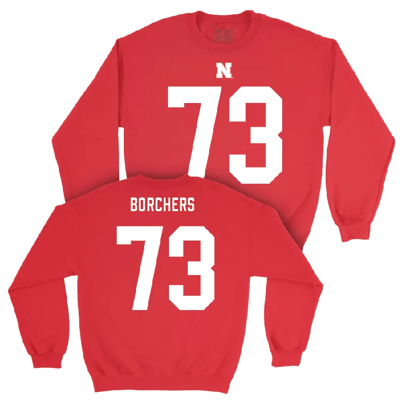 Long Sleeve For Gift Ideas-Nebraska Football Red Shirsey Crew - David Borchers | #73