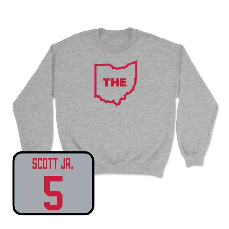 Long Sleeve With Custom Patch-Sport Grey Football The Crew  - Aaron Scott Jr.