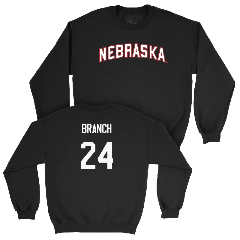 Long Sleeve For Casual Wear-Football Black Nebraska Crew - Derek Branch