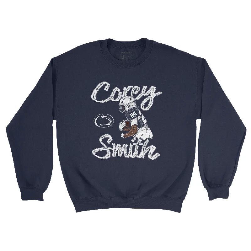 Long Sleeve For Winter-EXCLUSIVE RELEASE: Corey Smith Script Navy Crew