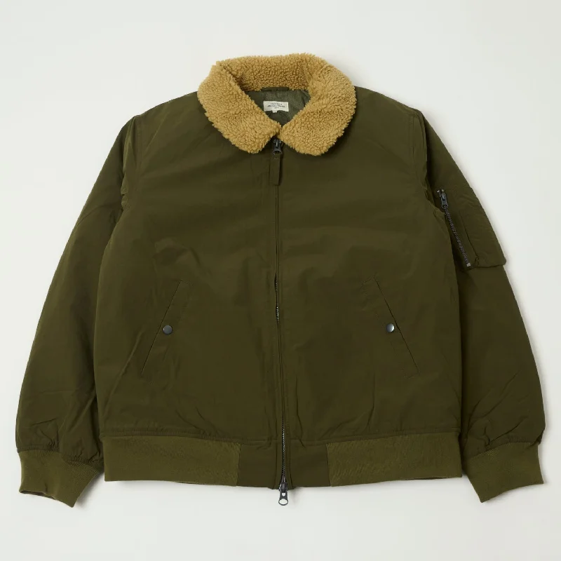 Designer Jackets-Hartford 'Doe' Woven Jacket - Dark Olive