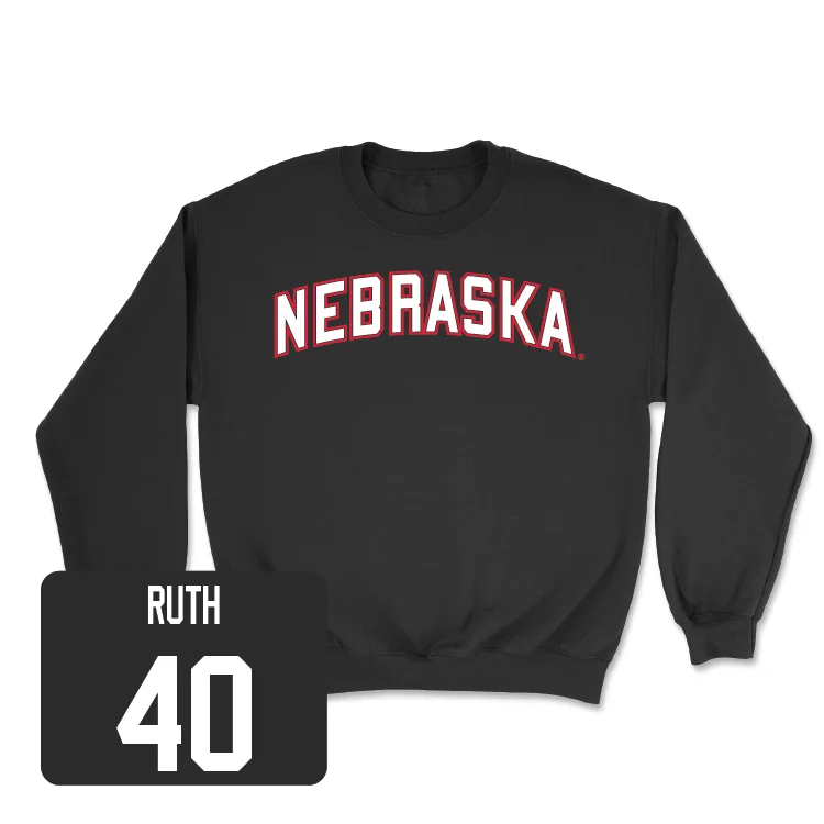 Long Sleeve For Sale-Football Black Nebraska Crew - Trevor Ruth