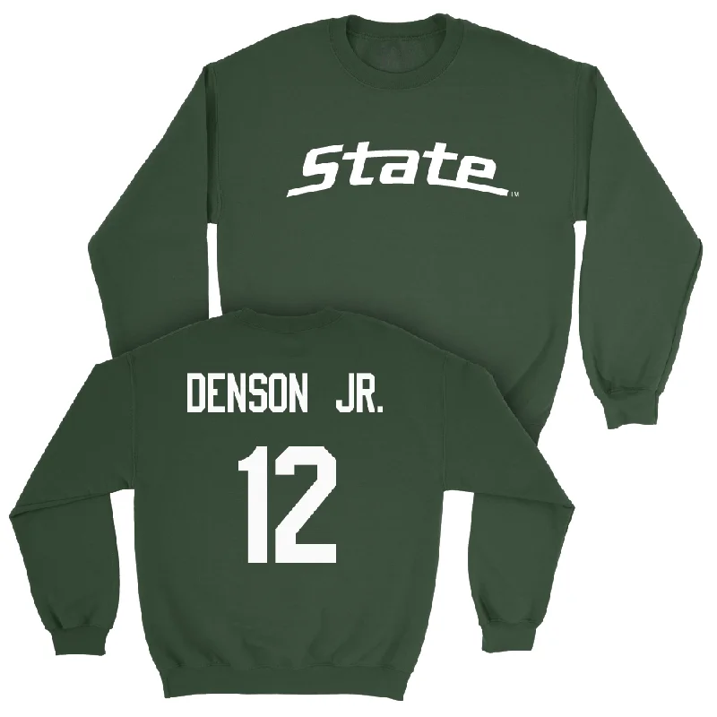 Long Sleeve For Spring Style-Green Football State Crew  - Justin Denson Jr.