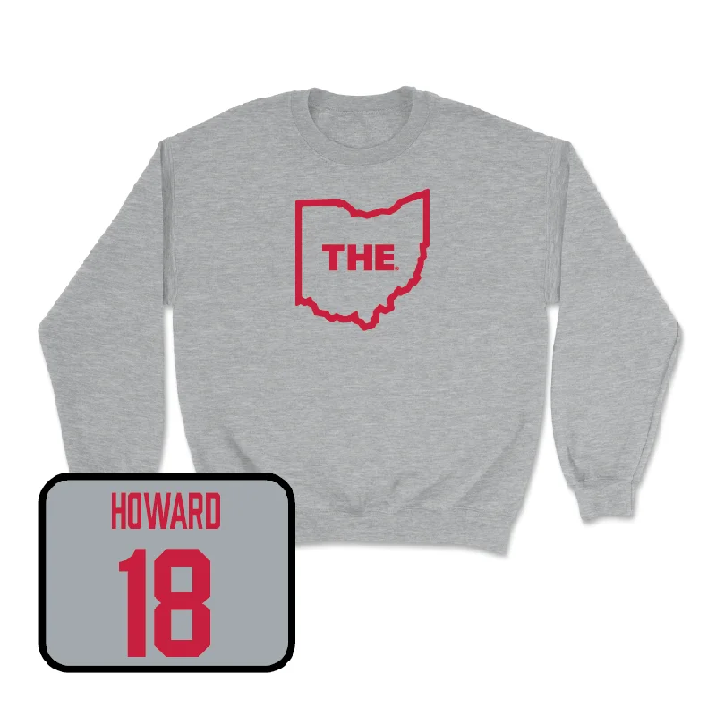 Long Sleeve With Custom Embroidery-Sport Grey Football The Crew   - Will Howard