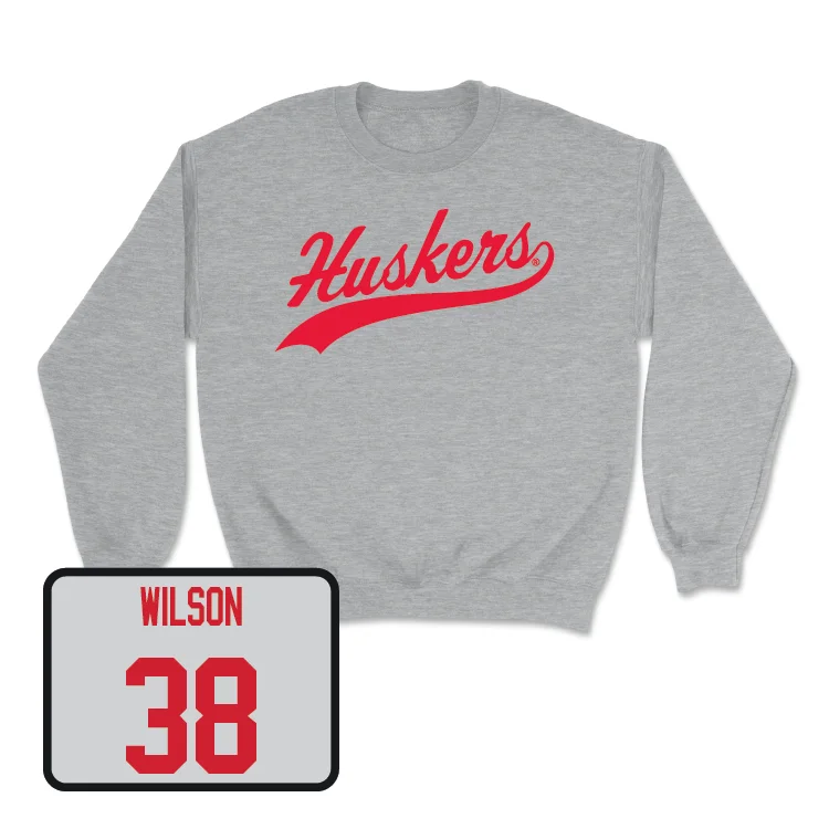 Long Sleeve For Group Projects-Sport Grey Football Script Crew - Cooper Wilson