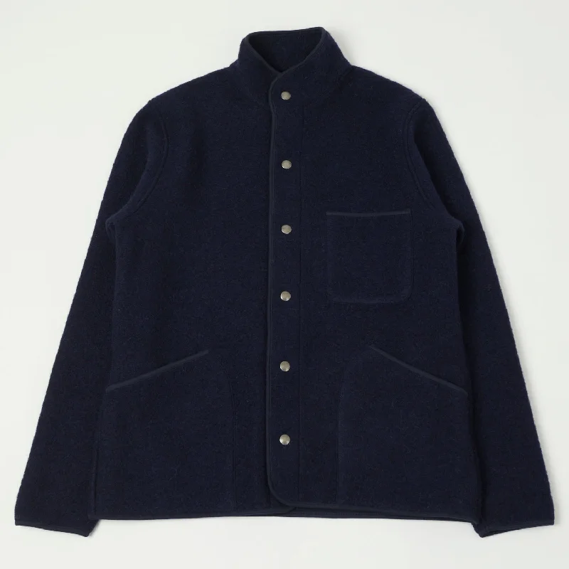 Lightweight Jackets-Hartford 'Jason' Knitted Wool Jacket - Navy