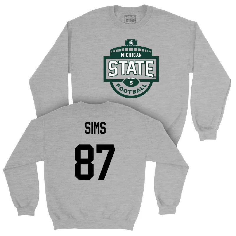 Long Sleeve For Winter Warmth-Sport Grey Football Stadium Crewneck  - Dyson Sims