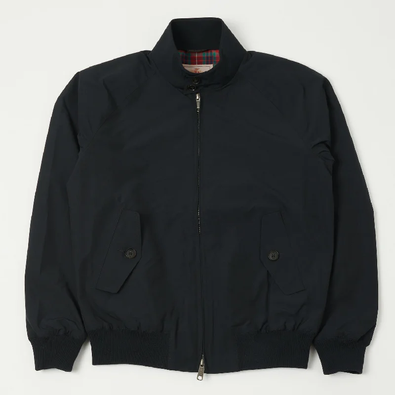 Jackets With Logo-Baracuta G9 'Baracuta Cloth' Harrington Jacket - Dark Navy