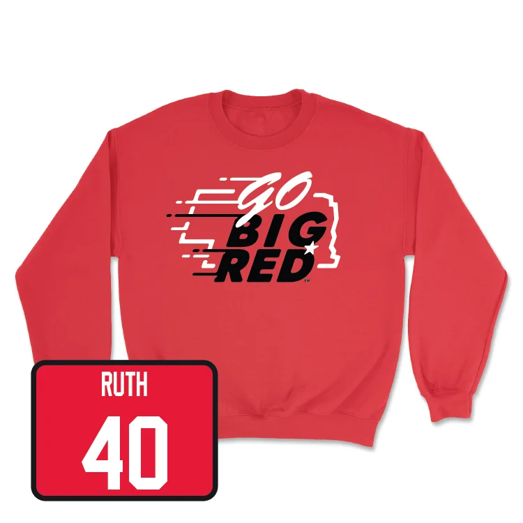 Long Sleeve For Everyday Fashion-Red Football GBR Crew - Trevor Ruth