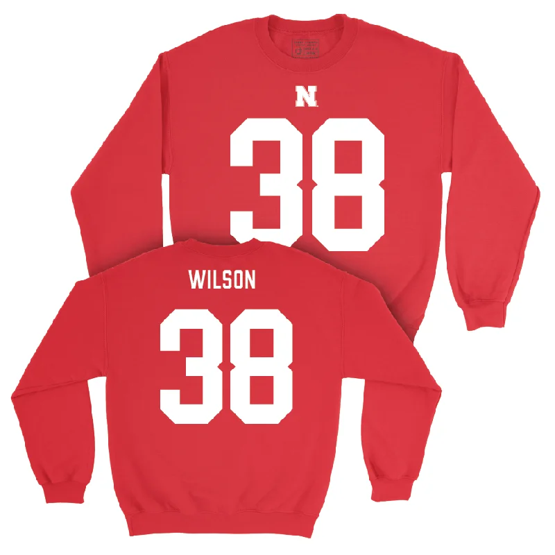 Long Sleeve With Mesh Lining-Nebraska Football Red Shirsey Crew - Cooper Wilson | #38