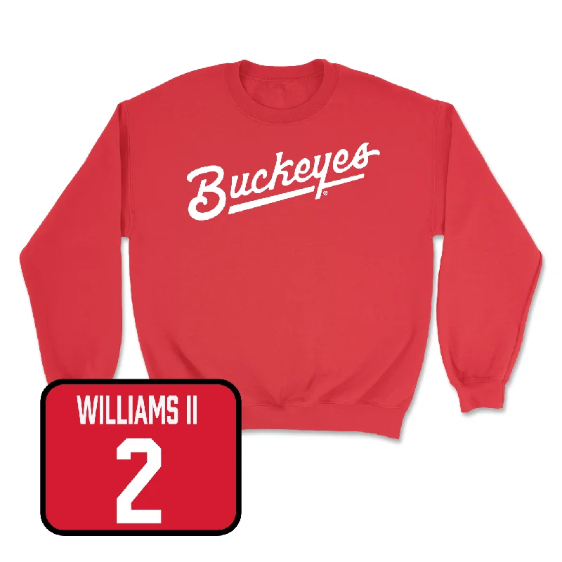 Long Sleeve For Summer Nights-Red Football Script Crew - Kourt Williams II