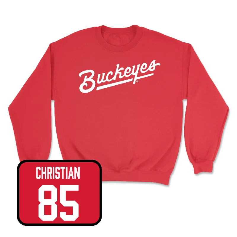 Long Sleeve With Adjustable Fit-Red Football Script Crew - Brenten Jones