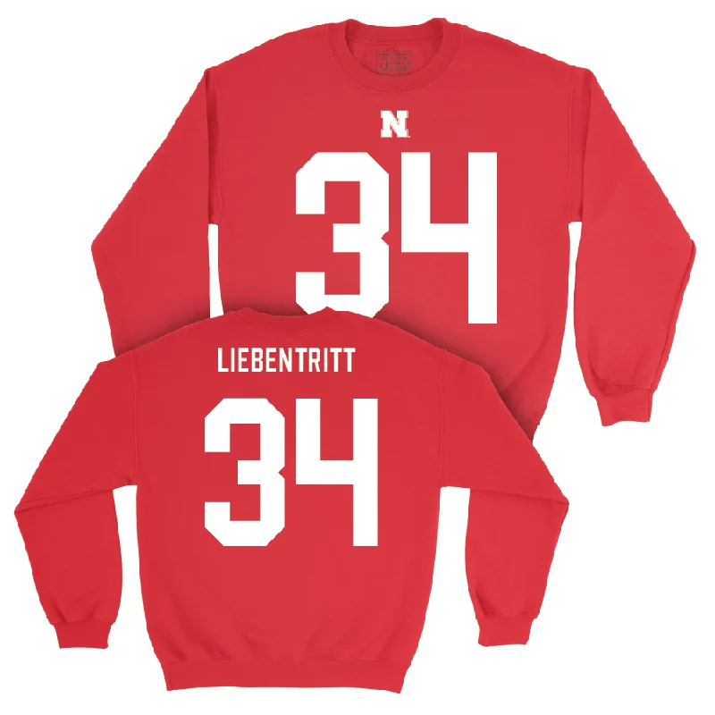 Long Sleeve For Trendy Style-Nebraska Football Red Shirsey Crew - Barret Liebentritt | #34