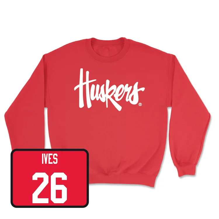 Long Sleeve For Stylish Street Style-Red Football Huskers Crew - Kwinten Ives